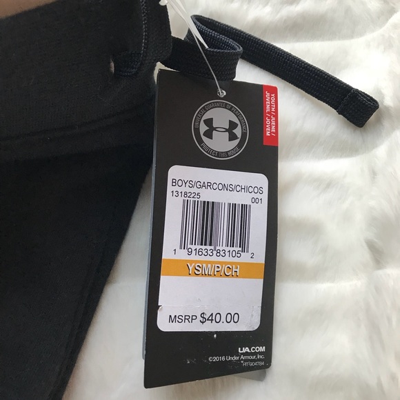$40 Under Armour Boys SM Black Jogger Sweatpants - Picture 4 of 6